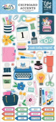 Echo Park - Sticker "Plan On It" Chipboard 6x13 Inch