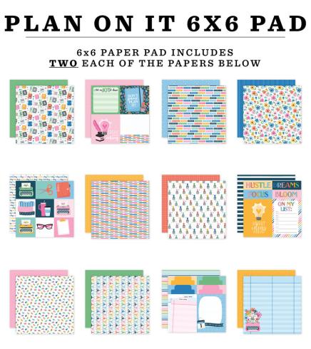 Preview: Echo Park - Designpapier "Plan On It" Paper Pack 6x6 Inch - 24 Bogen
