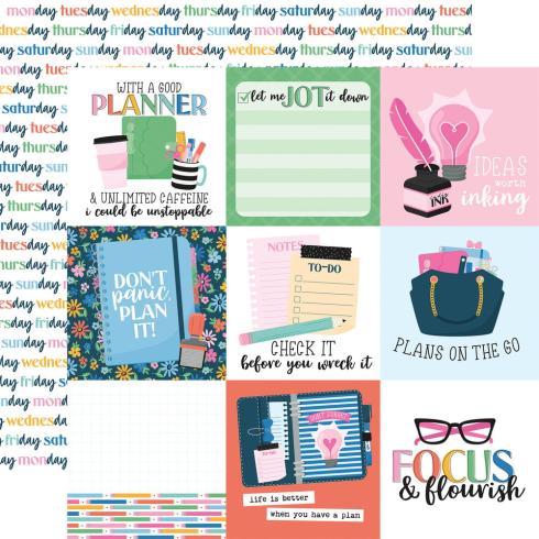 Echo Park - Designpapier "Plan On It" Paper Pack 6x6 Inch - 24 Bogen