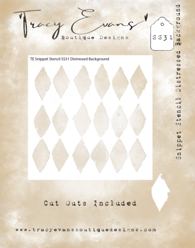 Tracy Evans - Schablone 4x4 Inch "Distressed Background" Stencil 