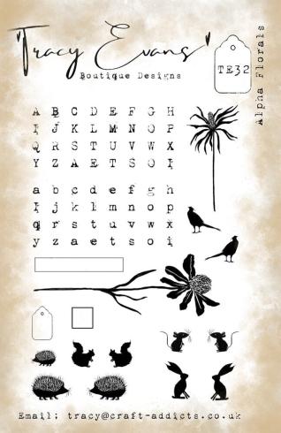 Tracy Evans - Stempelset "Alpha Florals" Clear Stamps