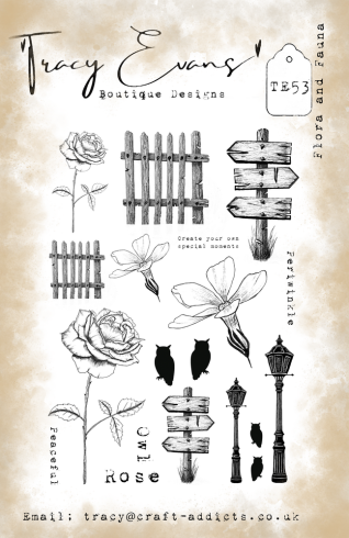 Tracy Evans - Stempelset "Flora and Fauna" Clear Stamps
