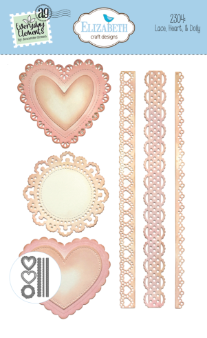 Elizabeth Craft Designs - Stanzschalone "Lace, Heart & Doily" Dies