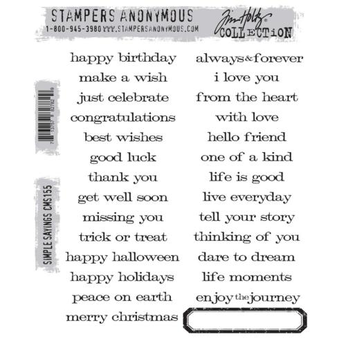 Stampers Anonymous - Gummistempelset "Simple Sayings" Cling Stamp Design by Tim Holtz