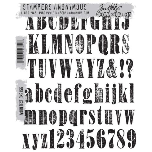 Stampers Anonymous - Gummistempelset "Worn Text" Cling Stamp Design by Tim Holtz