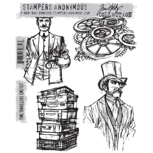 Stampers Anonymous - Gummistempelset "Time Travelers" Cling Stamp Design by Tim Holtz