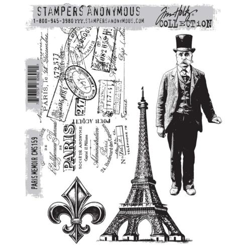 Stampers Anonymous - Gummistempelset "Paris Memoir" Cling Stamp Design by Tim Holtz