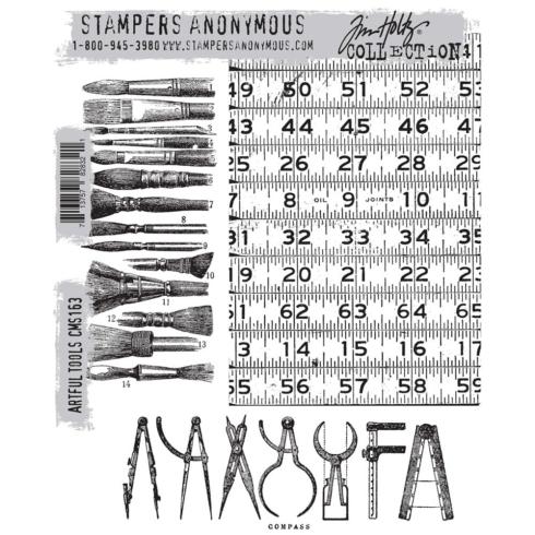 Stampers Anonymous - Gummistempelset "Artful Tools" Cling Stamp Design by Tim Holtz