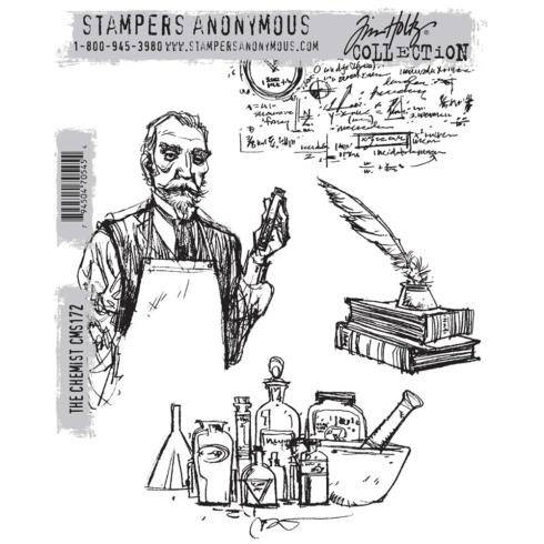 Stampers Anonymous - Gummistempelset "The Chemist" Cling Stamp Design by Tim Holtz