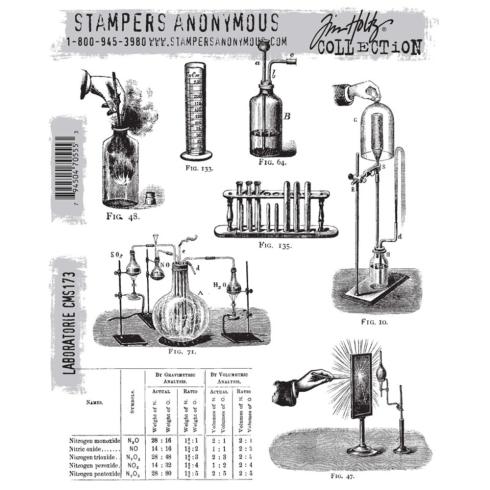 Stampers Anonymous - Gummistempelset "Laboratorie" Cling Stamp Design by Tim Holtz