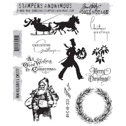 Stampers Anonymous - Gummistempelset "Mini Holidays 5" Cling Stamp Design by Tim Holtz