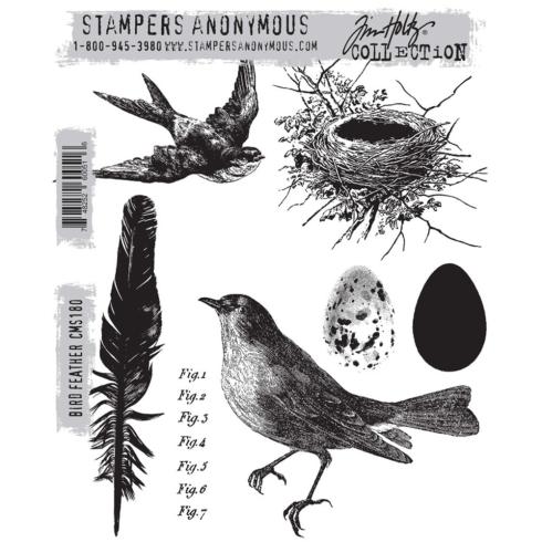 Stampers Anonymous - Gummistempelset "Bird Feather" Cling Stamp Design by Tim Holtz