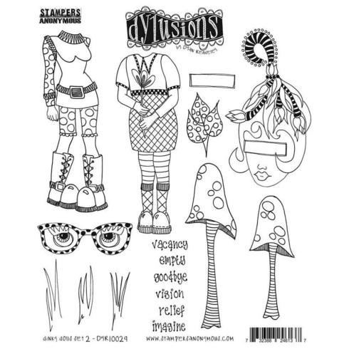 Stampers Anonymous - Gummistempelset "Dinky Dolls Set #2" Dylusions Cling Stamp Design by Dyan Reaveley