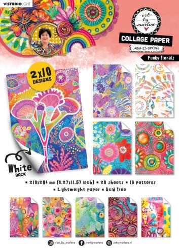 Art By Marlene - Designpapier "Funky Florals" Paper Pack A4 - 20 Bogen