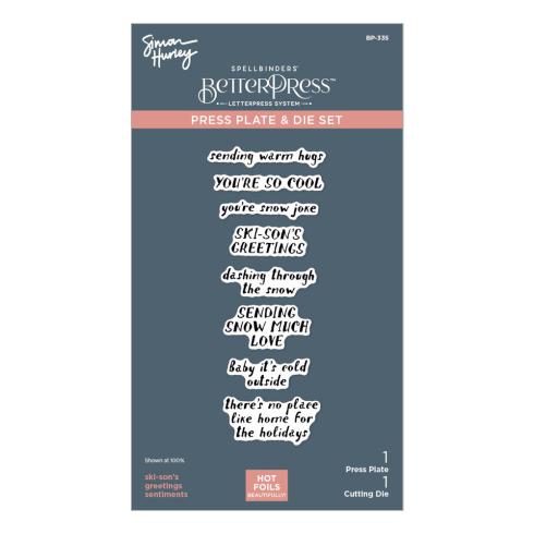 Spellbinders - Buchdrucktechnik "Ski-son's Greetings" BetterPress Plate & Dies