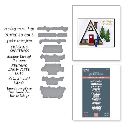Preview: Spellbinders - Buchdrucktechnik "Ski-son's Greetings" BetterPress Plate & Dies