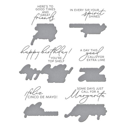 Preview: Spellbinders - Buchdrucktechnik "Sip Sip Ole Sentiments" BetterPress Plate & Dies