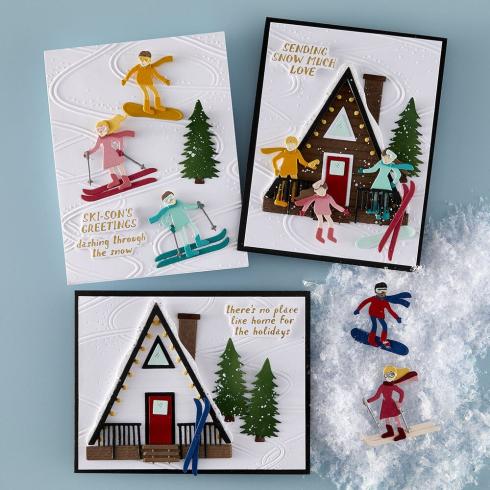 Preview: Spellbinders - Prägefolder & Stanzschablone "Ski-son's Greetings Bundle" Embossingfolder & Dies by Simon Hurley