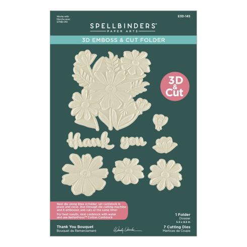 Spellbinders - Präge- und Schneideschablone "Thank You Bouquet" 3D Emboss & Cut Folder 