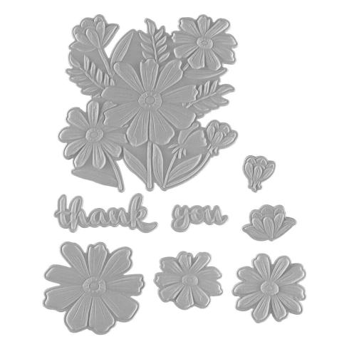 Preview: Spellbinders - Präge- und Schneideschablone "Thank You Bouquet" 3D Emboss & Cut Folder 