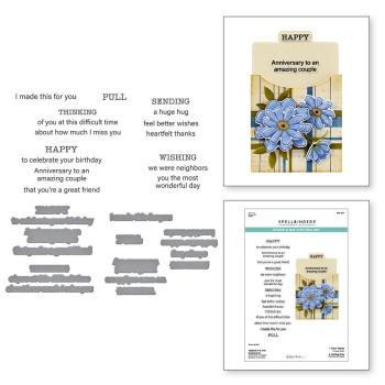 Preview: Spellbinders - Stempelset & Stanzschablone "Tabbed In & Out Sentiments" Clear Stamps & Dies