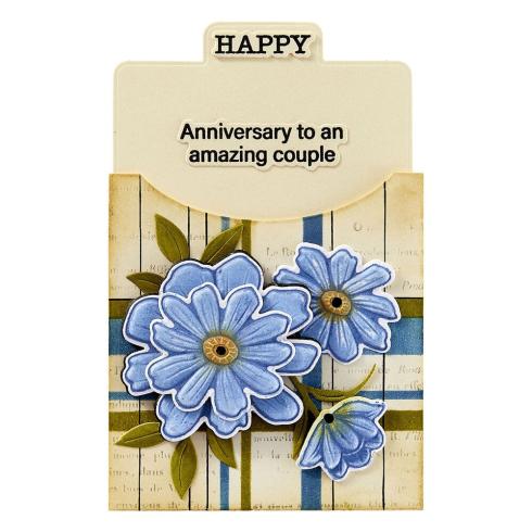 Preview: Spellbinders - Stempelset & Stanzschablone "Tabbed In & Out Sentiments" Clear Stamps & Dies