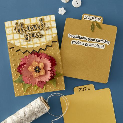 Spellbinders - Stempelset & Stanzschablone "Tabbed In & Out Sentiments" Clear Stamps & Dies