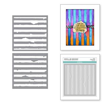 Preview: Spellbinders - Schablone "Tattered Stripes" Stencil