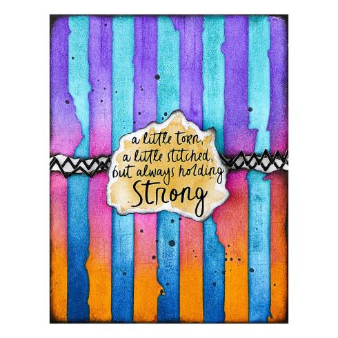 Preview: Spellbinders - Schablone "Tattered Stripes" Stencil