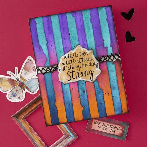 Spellbinders - Schablone "Tattered Stripes" Stencil