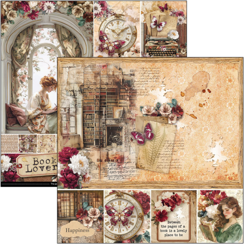 Preview: Ciao Bella - Designpapier "Book Lovers" Paper Pack 12x12 Inch - 12 Bogen