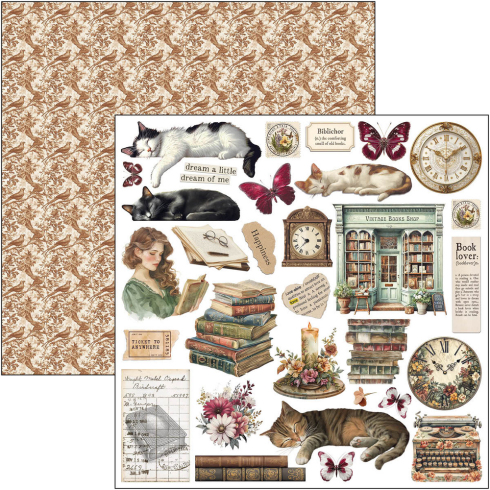 Ciao Bella - Designpapier "Book Lovers" Paper Pack 12x12 Inch - 12 Bogen