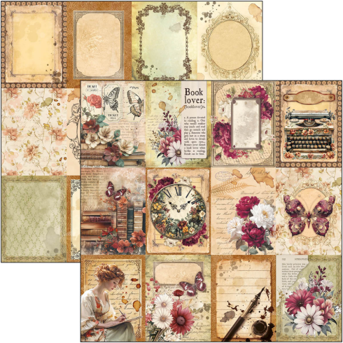 Ciao Bella - Designpapier "Book Lovers Pad" Paper Pack 8x8 Inch - 12 Bogen