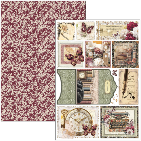 Ciao Bella - Stanzteile "Book Lovers" Creative Pad A4 - 9 Bogen