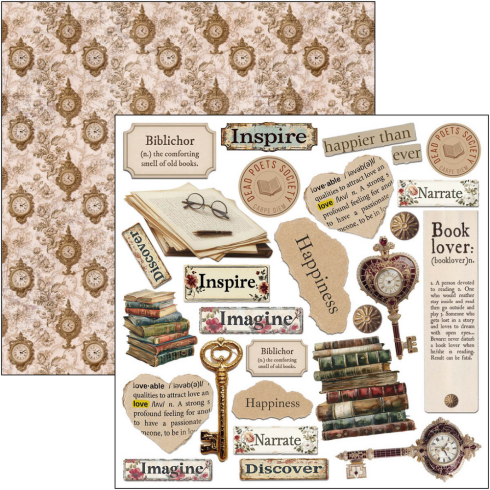 Preview: Ciao Bella - Stanzteile "Book Lovers" Fussy Cut Pad - 24 Bogen