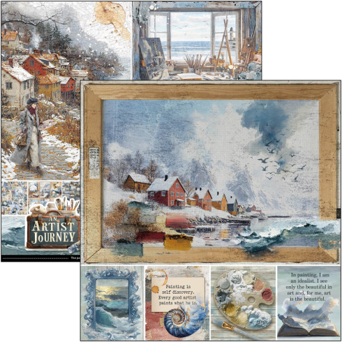 Preview: Ciao Bella - Designpapier "An Artist Journey" Paper Pack 8x8 Inch - 12 Bogen