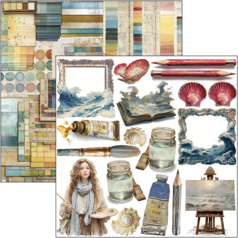 Ciao Bella - Stanzteile "An Artist Journey" Fussy Cut Pad - 24 Bogen