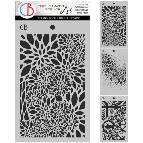 Ciao Bella - Schablone 5x8 Inch - Mixed Media Triple Layer Stencils Set "Polar Railway"