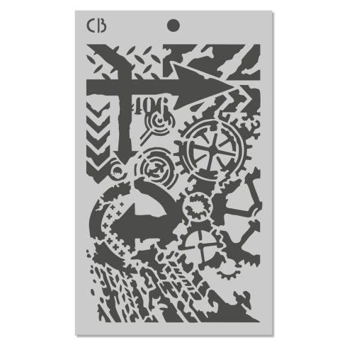 Preview: Ciao Bella - Schablone 5x8 Inch - Mixed Media Triple Layer Stencils Set "Polar Railway"