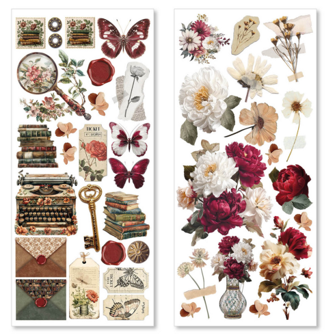 Preview: Ciao Bella - Aufkleber "Book Lover" Transparent Adhesive Sheets 4,72x10,23 Inch - 5 Bogen