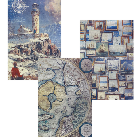 Preview: Ciao Bella - Designpapier "An Artist Journey" Deluxe Silver & Vellum Dual Paper Pack A4 - 6 Bogen