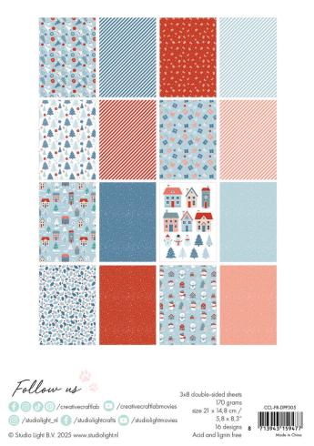 Preview: Creative Craft Lab - Studio Light - Friendz Designpapier "Hello Winter " Paper Pack 21x14,8 cm - 24 Bogen