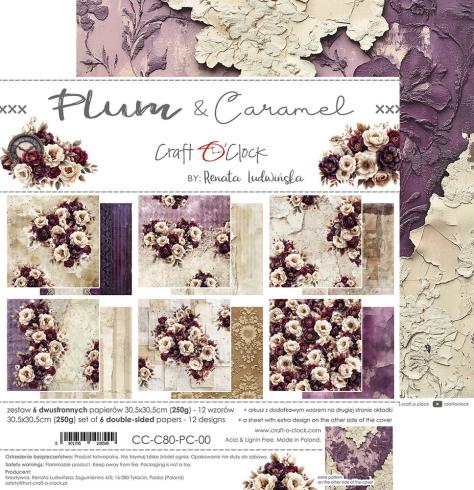 Preview: Craft OClock - Designpapier "Plum & Caramel" Paper Pack 12x12 Inch - 6 Bogen
