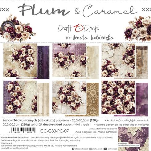 Craft OClock - Designpapier "Plum & Caramel" Paper Pack 8x8 Inch - 24 Bogen