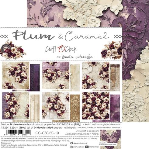 Preview: Craft OClock - Designpapier "Plum & Caramel" Paper Pack 6x6 Inch - 24 Bogen