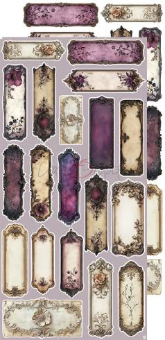 Craft OClock - Ausschneidebogen "Plum & Caramel" Extra Set Flowers & More - 18 Bogen