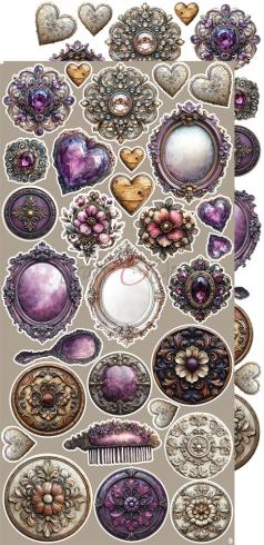 Craft OClock - Ausschneidebogen "Plum & Caramel" Extra Set Plum - 18 Bogen