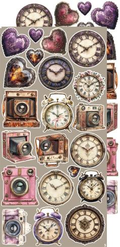 Craft OClock - Ausschneidebogen "Plum & Caramel" Extra Set Plum - 18 Bogen