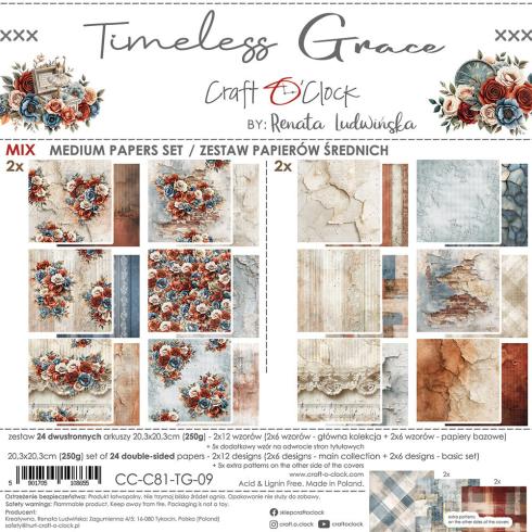 Craft OClock - Designpapier "Timeless Grace" Medium Paper Pack 8x8 Inch - 24 Bogen