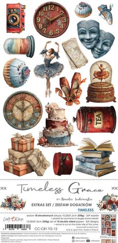 Craft OClock - Ausschneidebogen "Timeless Grace" Extra Set Timeless - 18 Bogen